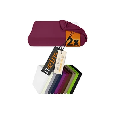 Abbildung von npluseins 2er Pack Spannbezüge für Nackenkissen Gesundheitskissen 959.1234, L, 40 45 x 60 80 cm, Bordeaux