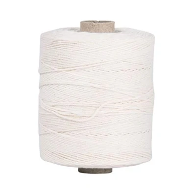 Abbildung von Rayher 7205000 Kettgarn, Rolle 220 m, 6 fädig, weiß, 35% Baumwolle, 65% Polyester, zum Bespannen von Webrahmen, Häkelgarn, 1 mm, Pack