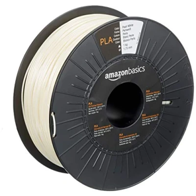 Abbildung von Amazon Basics 3D Drucker Filament aus PLA Kunststoff, 1.75 mm, Perlweiß, 1 kg Spule