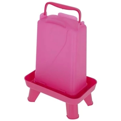 Abbildung von Kerbl Hobbyfarming Kunststofftränke Mit Standfüßen, Automatische Wasserzufuhr, Stabiler Stand, Wetterbeständig, Leichte Reinigung, Tragegriff, Transparentes Oberteil, 3,5L, pink