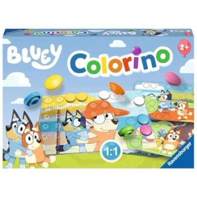 Abbildung von Ravensburger 22684 Bluey Colorino Farb Steckspiel, Kinderspiele ab 2 Jahre, Klassiker zum Farbenlernen mit den Serienhelden aus Bluey, Blue