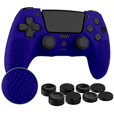 Abbildung von MyGadget Silikon Hülle kompatibel mit PS5 Controller 8 Thumbsticks [ 2X Paar Hoch Tief] Playstation 5 Dualsense Wireless Skin in Lila