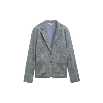 Abbildung von TOM Tailor Karierter Blazer, Damen, Größe: XL, Navy blue check