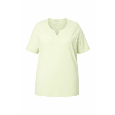 Abbildung von Ulla Popken Damen große Größen Übergrößen Plus Size T Shirt, A Linie, Tunika Ausschnitt, Halbarm
