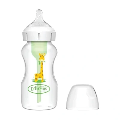 Abbildung von Flasche mit breiter Öffnung, 270 ml, Giraffe PP Options + Sauger N2