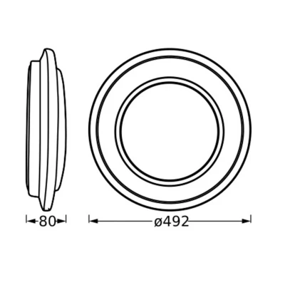 Abbildung von Ledvance ORBIS PARIS Deckenleuchte 400mm, weiß, 2XE27 Sockel, kann mit smarter Lampe bestückt werden, hochwertiges, modernes Design, Stoffschirm, geeignet für Innenräume, rund, IP20 Schutzklasse