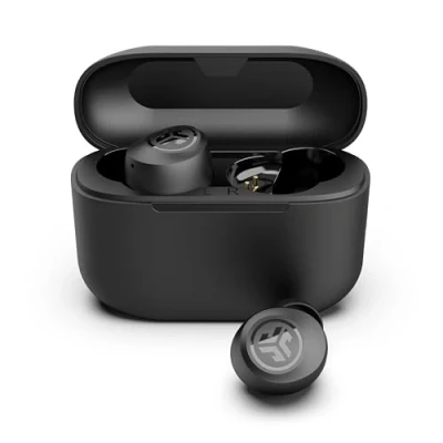 Abbildung von JLab Go Air Pop+ In Ear Kopfhörer kabellos Bluetooth, True Wireless Kopfhörer, 35+ Std Headphones, kabellose Ohrhörer, Earbuds mit Mikrofon, USB C Ladebox, Dual Connect, EQ3 Sound, Schwarz