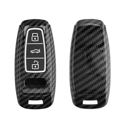 Abbildung von kwmobile Autoschlüssel Hülle kompatibel mit Audi A6 A7 A8 Q7 Q8 3 Tasten Keyless Hardcover Schutzhülle Schlüsselhülle Cover in Schwarz