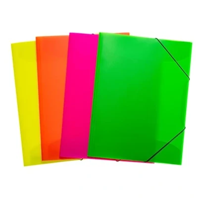 Abbildung von HERMA Sammelmappen A3 Neon Transluzent Set, 12 Stück, Eckspanner Mappen aus Kunststoff mit Gummizug und Innenklappen für Kinder, Jungen Mädchen