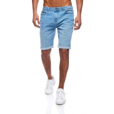 Abbildung von JEEL Herren Kurze Hosen Slim Fit Jeans Shorts 5 Pocket Style Stretch Hose für Männer Basic Washed 2 Hellblau 38W