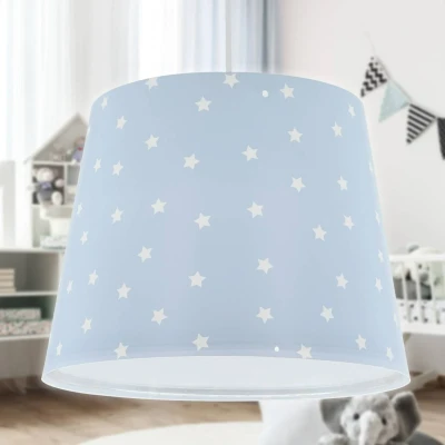 Abbildung von Dalber Lampe kinderzimmer, kinderlampe Pendelleuchte Hängelampe, Deckenleuchte Kinder, Deckenlampe kinderzimmer Star Light Sterne Blau, 82212T, E27