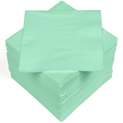 Abbildung von HEKU 100 einfarbige Servietten, 3 lagig, 33x33cm I Einheitliche Qualität für Veranstaltungen &amp; Gastronomie Praktische 5er Packung Hoch saugfähig und stilvoll, mint