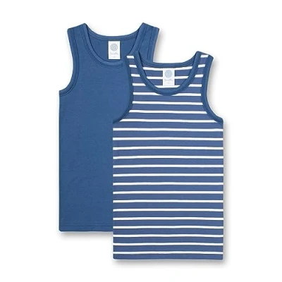 Abbildung von Sanetta MINI 2 PACK Unterhemd/shirt für Kinder, Größe: 116, Ink blue