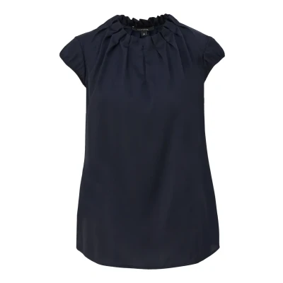 Abbildung von comma ORNÉ DE Fronces Bluse, Damen, Größe: 34, Navy