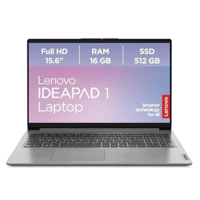 Abbildung von Lenovo IdeaPad 1 Laptop 15,6&quot; Full HD Display AMD Ryzen 5 7520U 16GB RAM 512GB SSD Radeon Grafik Windows 11 Home grau QWERTZ 3 Monate Premium Care