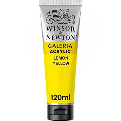 Abbildung von Winsor &amp; Newton 2131346 Galeria Acrylfarbe, hohe Pigmentierung, lichtecht, buttrige Konsistenz, 120 ml Tube Zitronengelb