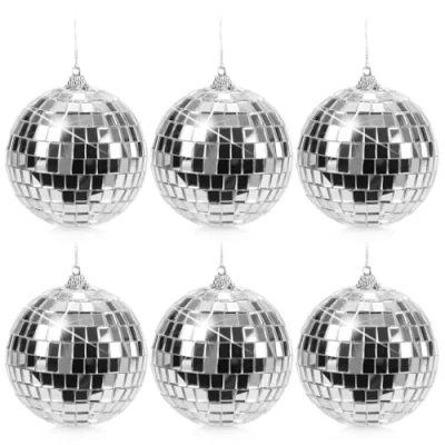 Abbildung von com four® 6X Discokugel Spiegelkugel zum Aufhängen Disco Ball für Party Partykugel Silvester, Geburtstag, Mottoparty Ø 8 cm (Ø 8cm)