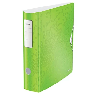 Abbildung von Leitz Qualitäts Ordner 180 Active WOW, A4, breit, Abgerundeter Rücken, 8,2 cm Gummibandverschluss, Leichtes Polyfoam, Plastik Ordner, WOW Serie, Grün, 11060054