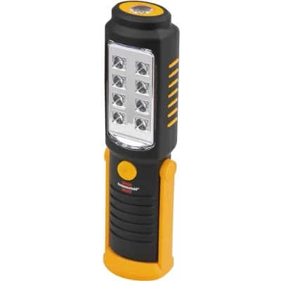 Abbildung von Brennenstuhl LED Taschenlampe mit Batterie/SMD Handleuchte 250+100lm (Werkstattlampe max. 10h Leuchtdauer, drehbarer Haken und Magnet)