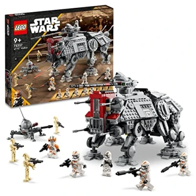 Abbildung von Lego Star Wars at TE Walker, Bewegliches Spielzeugmodell, Set mit Minifiguren inkl. 3 Klonsoldaten, Kampfdroiden und Zwergspinnendroide 75337