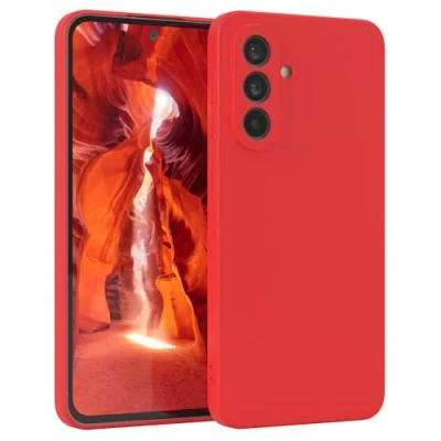 Abbildung von EAZY Case Silikonhülle für Samsung Galaxy A56 5G Hülle Silikon weich stoßfeste Handyhülle Schutzhülle mit Kameraschutz Dünn Premium Schutz Cover TPU Phone Bumper in Rot
