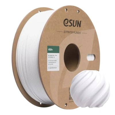 Abbildung von eSUN ASA+ Filament 1.75mm, Wetterbeständiges 3D Drucker Filament, 1KG Spule (2.2 LBS) Druck Materialien für Drucker, Kaltes Weiß