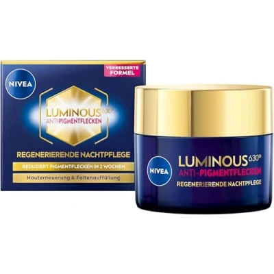 Abbildung von NIVEA LUMINOUS630 Anti Pigmentflecken Nachtpflege, pflegende Gesichtscreme gegen Altersflecken, Nachtcreme mit hocheffektivem Thiamidol, Regenerierende Nachtpflege (50 ml)