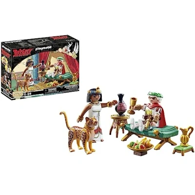 Abbildung von PLAYMOBIL Asterix 71270 Cäsar und Kleopatra, Leopard eine Chaiselongue, Spielzeug für Kinder ab 5 Jahren