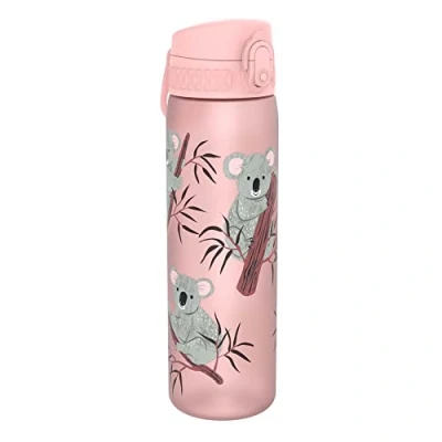 Abbildung von Ion8 Trinkflasche, 500 ml, Auslaufsicher, Einhandöffnung, Sichere Verriegelung, Spülmaschinenfest, BPA frei, Tragegriff, Klappdeckel, Leicht zu Reinigen, Klimaneutral, Koalabaren Design