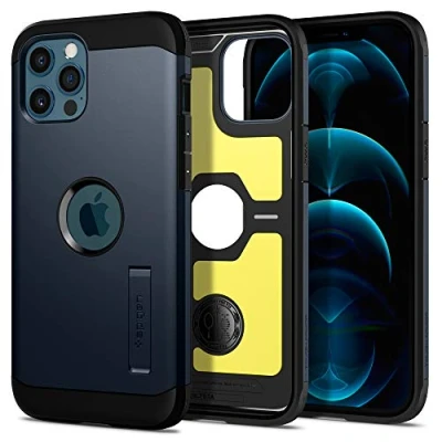 Abbildung von Spigen Tough Armor Hülle Kompatibel mit iPhone 12 Pro Max Metal Slate