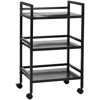 Abbildung von Amazon Basics Servierwagen aus Metall, 3 Ebenen, Schwarz