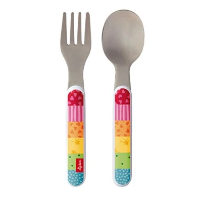 Abbildung von SIGIKID 24870 Besteckset Rainbow Rabbit Mädchen und Jungen Gabel&amp;Löffel empfohlen ab Geburt mehrfarbig