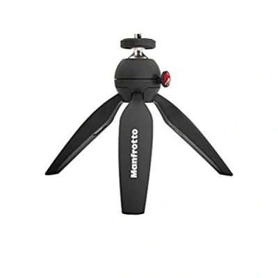 Abbildung von Manfrotto MTPIXIMII B, PIXI Mini Stativ mit Handgriff für kompakte Systemkameras, DSLRs, Spiegellos, Video, Hergestellt in Italien, aus Technopolymer und Aluminium, Schwarz