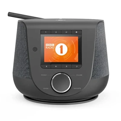 Abbildung von Hama Internetradio mit Digitalradio Empfang &amp; Handy Ladefunktion, Smart Radio DIR3200SBT (WLAN/DAB/DAB+/FM, Bluetooth/Spotify Streaming, Stationstasten, Wecker, UNDOK App) Mini Internet