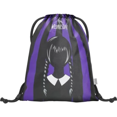 Abbildung von Baagl Turnbeutel für Mädchen und Damen Schuhbeutel, Schule Kindergarten Sportbeutel, Sportrucksack (Wednesday)