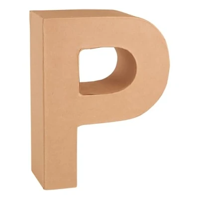 Abbildung von Glorex 6 2029 116 Papp Buchstabe P, aus brauner Pappe, ca. 17,5 X 5,5 cm groß, zum bemalen und bekleben, für Serviettentechnik Décopatch, ideal als Dekoration