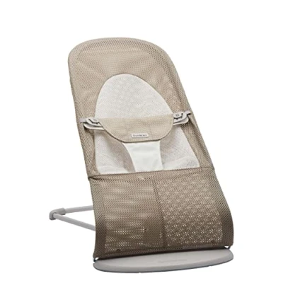 Abbildung von BabyBjörn Babywippe Balance Soft, Netzstoff, Grau Beige/Weiß