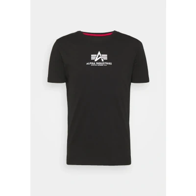 Abbildung von Alpha Industries Basic Tshirt print, Herren, Größe: Small, Black