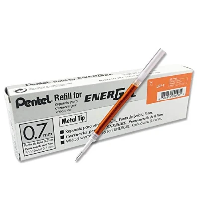 Abbildung von Pentel LR7 FX Nachfüllmine für Ener Gel Stifte 0,7 mm Kugelspitze, orange, 12 Stück