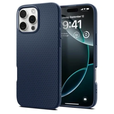 Abbildung von Spigen für iPhone 16 Pro Hülle [rutschfest] Liquid Air Case Handyhülle Schutzhülle Cover Dünn Slim Navy Blue