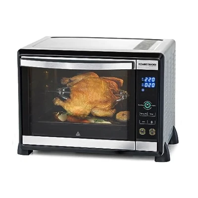 Abbildung von ROMMELSBACHER Elektronik Back &amp; Grill Ofen BGE 1580/E 30 Liter Backraum, elektronische Regelung von 80 230 C, Touch Control, 8 Heizarten, Umluft, Drehspieß, Timer, Doppelverglasung, Edelstahl