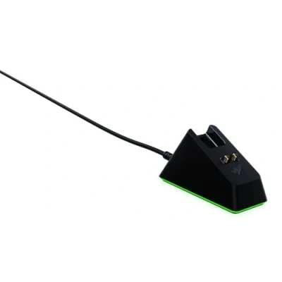 Abbildung von Razer Mouse Dock Chroma Charging Station mit RGB Beleuchtung für DeathAdder V2 Pro, Viper Ultimate, Basilisk Naga Pro (Magnetische Maus Ladestation, rutschfest) Schwarz
