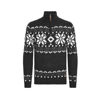 Abbildung von Solid Norwin Strickpullover, Herren, Größe: Large, Dark grey