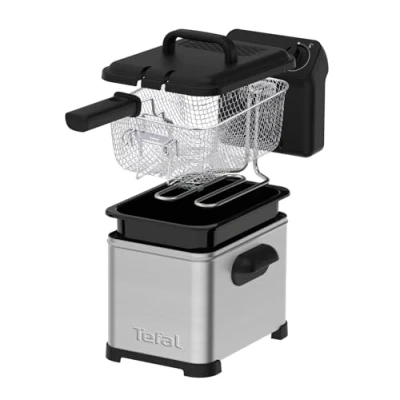 Abbildung von Tefal FR5030 Family Pro Access 4,0L Fritteuse 3000 Watt Semiprofessionell mit Öl herausnehmbarer Ölbehälter Kühlzonen Technologie leichte Reinigung, knusprige Pommes edelstahl/schwarz