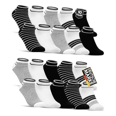 Abbildung von 10 Paar Damen Sneaker Socken Mehrfarbig Streifen Punkte Herzen Maritim Baumwolle 36844/1 WP (39 42)
