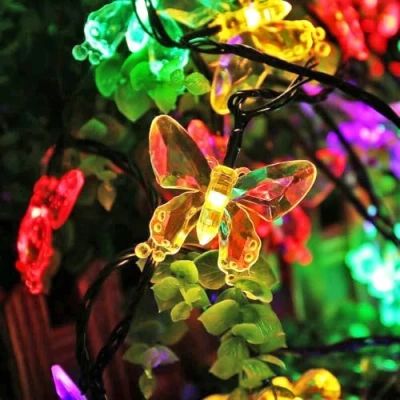 Abbildung von SALCAR Solar Lichterkette Aussen Schmetterling, 5m LED Lichterketten Außen Wasserdichte für Sommer Garten, Bäume, Terrasse, Hochzeiten, Partys Bunt