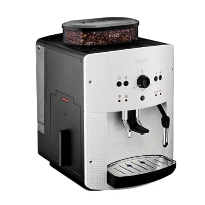Abbildung von Krups Arabica Picto Kaffeevollautomat, Milchschaumdüse, 2 Tassen Funktion, Drehregler, Einfache Reinigung, Kaffeemaschine, TÜV Siegel, Weiß, EA810870
