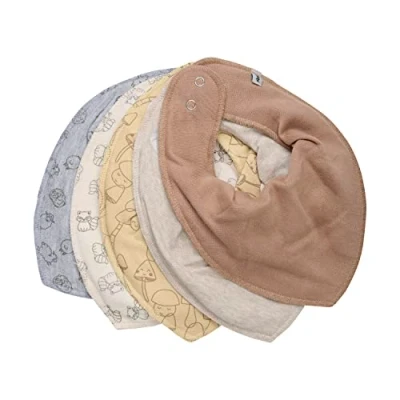 Abbildung von PIPPI Unisex Baby Bandana Bib (5 Pack) dreieck Lätzchen, Straw, One Size