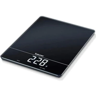Abbildung von Beurer KS 34 Küchenwaage, für präzises Wiegen bis 15 kg, mit Tara Zuwiegefunktion und Magic LED Display, schwarz