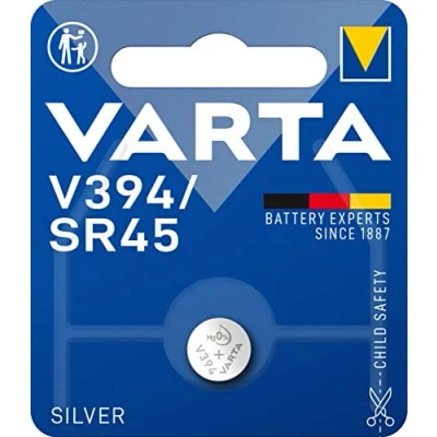 Abbildung von VARTA Batterien V394/SR45 Knopfzelle, 1 Stück, Silver Coin, 1,55V, kindersichere Verpackung, für elektronische Kleingeräte Uhren, Autoschlüssel, Fernbedienungen, Waagen
